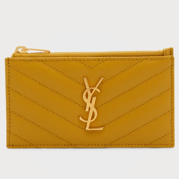 Zip Fragments YSL Monogram Pouch Card Case Wallet - Picture 3 of 15